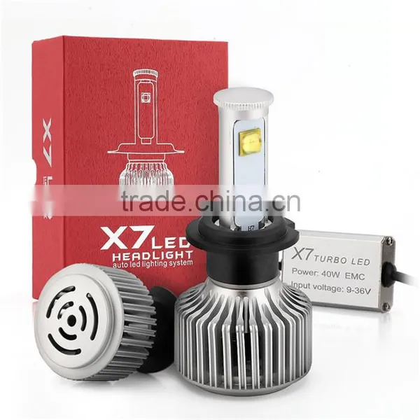 2016 New Product Retail Car Accessories Led Headlight Bulb 40w 80w 4800LM X7 Auto H7 photo-2