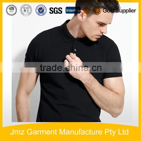 100% Cotton Blank Black Color Polo Shirt in Cheap Price photo-2