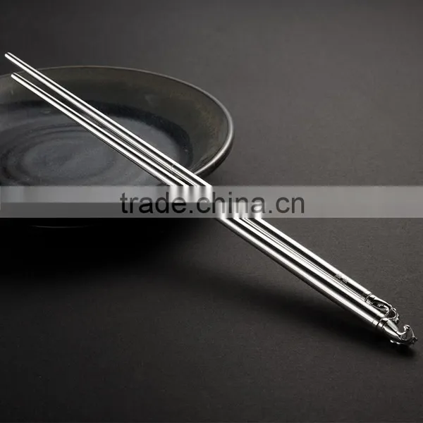 Wedding Gift Sterling Silver Chopsticks Good Luxury Design Chopsticks With Animal Horse Head Display Chopsticks for Corporate photo-4