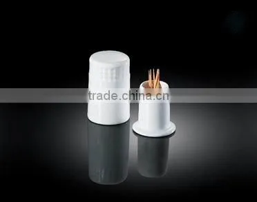 H1111 cylinder design oem white corumdum porcelain hotel toothpicks