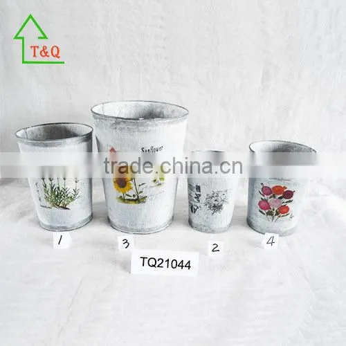 Shabby Chic 3 Flower Herb Garden Kitchen Gift Metal Plant Pot Planters photo-2