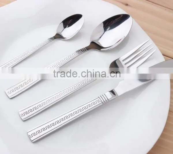 Decorative Pattern Handle Stainless Steel Cutlery Set (KX-S153) photo-3