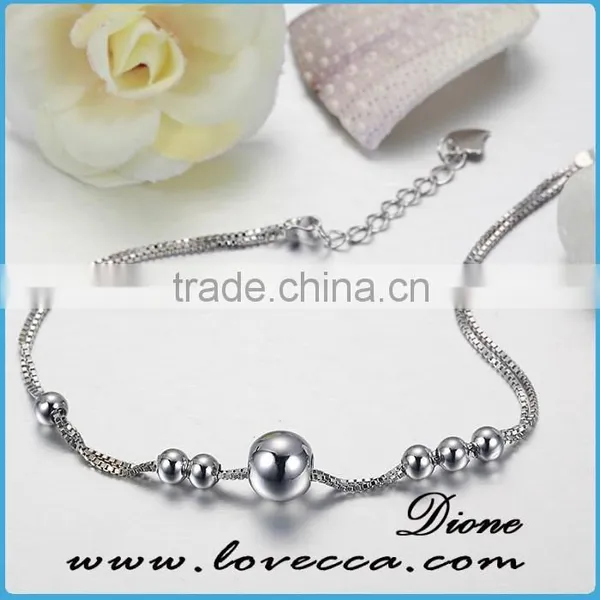 China Wholesale 925 Sterling Silver Bracelet Women Love Heart Silver Chain photo-5