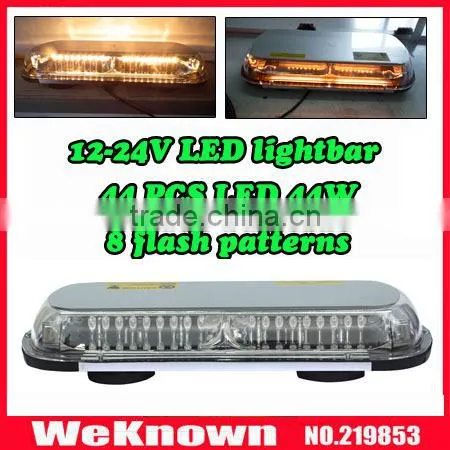 DC12V-24V 44 LED 44W Magnets Emergency Strobe Lightbar Amber/Blue ,8 Flash Way LED Warning Light photo-2