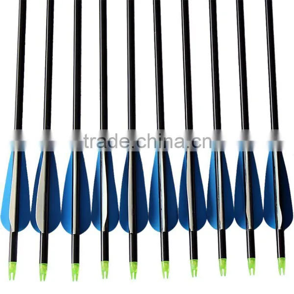 Hunting Bow Arrows Aluminum Arrow Shaft With 3''Inch Plastic Fletches photo-3