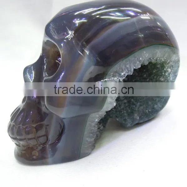 Pure Natural Amethyst Crystal Skull With Geode Good for Collection or Home Decoration Gift photo-3