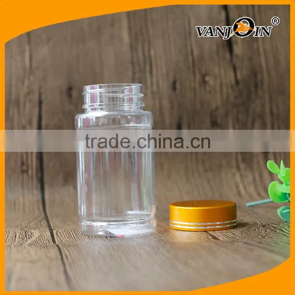 Clear 100ml PET Plastic Medicine Bottle With Golden Screw Lid photo-4