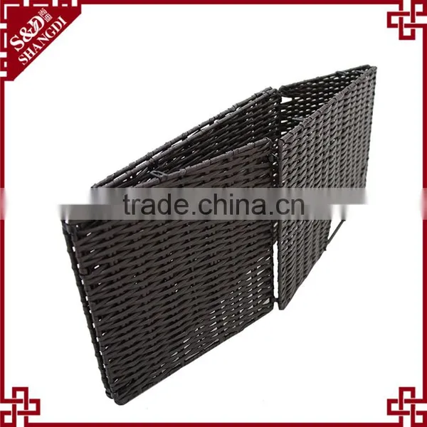 Wholesales Washable PE Rattan Handewoven Folding Plastic Basket Used for Hotel Laundry Storage photo-3