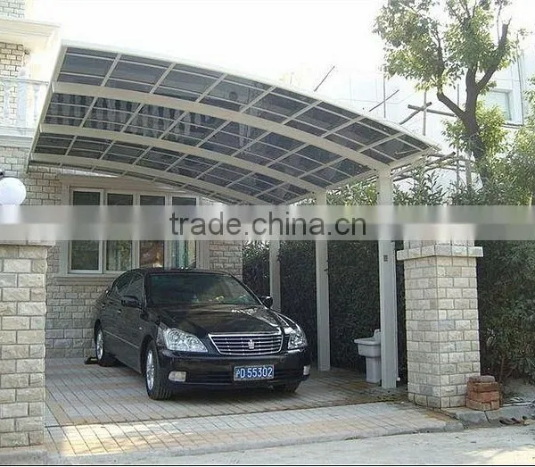 Prefeb House Aluminum Metal Carport Car Parking Cover With Arched Roof photo-3