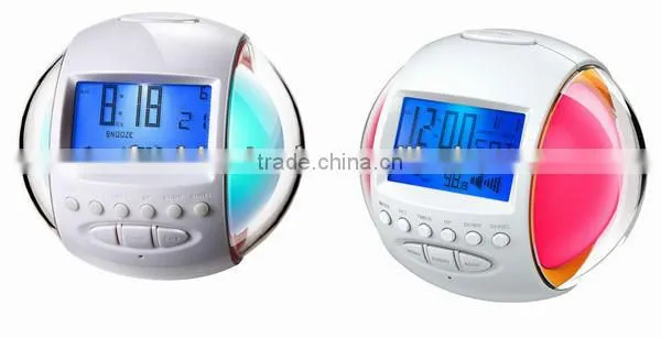 7 Color Changing LED Digital LCD Alarm Clock With Radio photo-2
