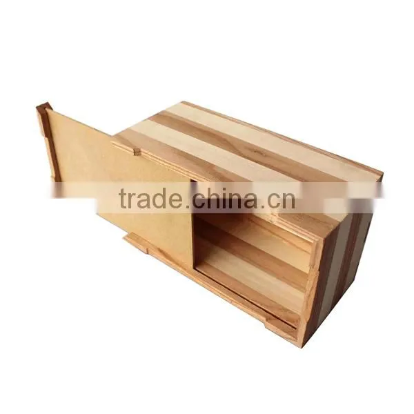 Creative Rectangular Wooden Striped Tissue Box, Hotel Household Use Packaging Box photo-5