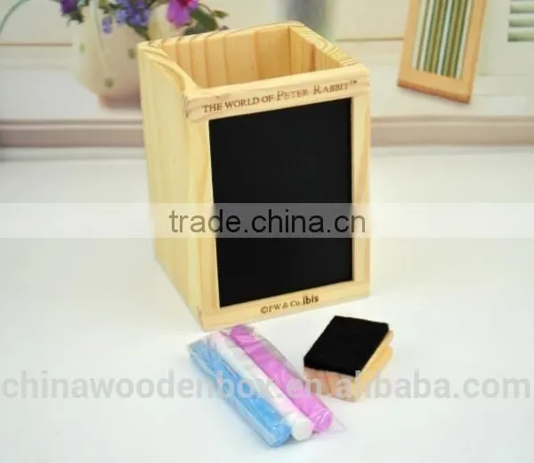 Wooden Pen Container With Blackboard photo-2