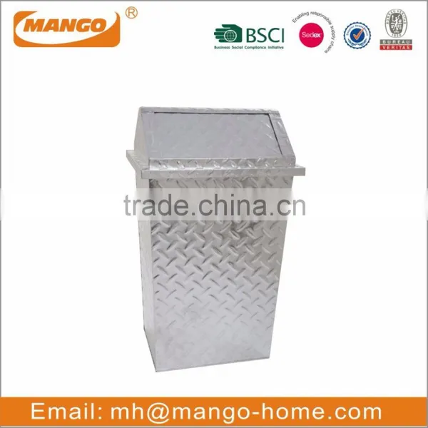 Unique Garage Diamond Plate Galvanized Steel Dustbin photo-2