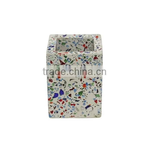 Hot Sale Colorful Glass Splinter Concrete Bathroom Accessory Sets photo-4