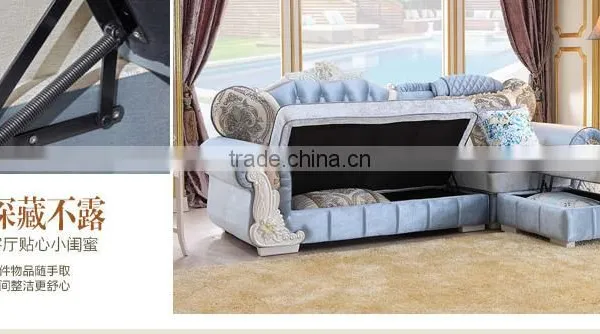 201# Best Selling Antique Classic Fabric Chaise Lounge /corner Sofa/ Functional Sofa photo-3