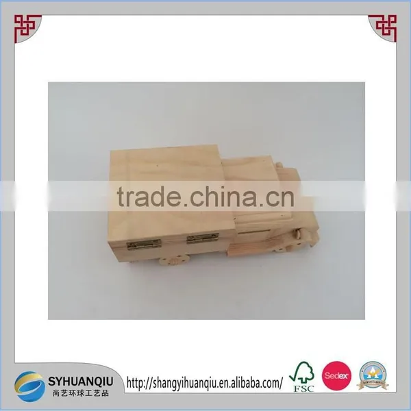 Handmade Decorative Wooden Truck Toy Moeny Box photo-3