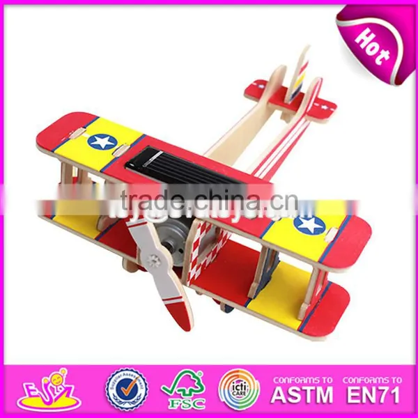 2017 New Design Funny Kids Assemble Wooden Model Airplanes W03B066