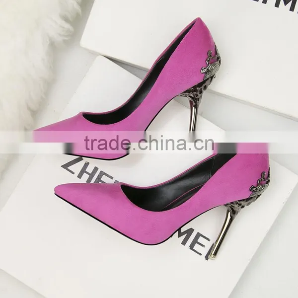 HFR-JS14034 Spanish Leather Women Stylish High Heel Shoes photo-4