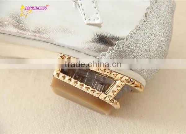 Kids Silver Shoes Girls Shoes Party Wearing Low Heel Fashion Little Girls Shoes Good Quality Sweet Girls Dress photo-5