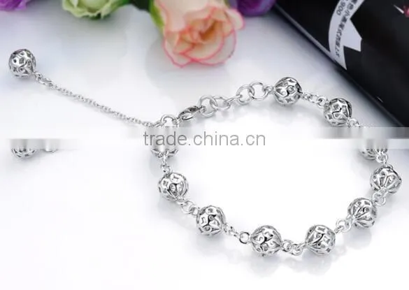 Zm33718a Girls Elegant Sliver Plated Hollow Hand Bracelet Ladies Jewelry Accessories photo-3