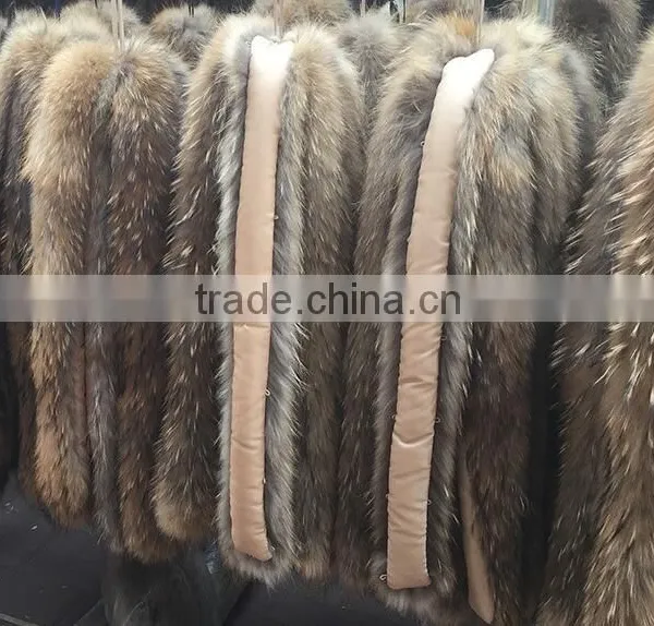 BBG-H-2 Natural Raccoon Fur Trimming / Real Fur Hood Trim / Trim For Collar photo-4