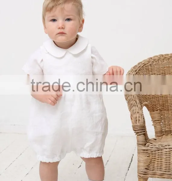 Newborn Baby Boy Orangic Cotton Shortall Cute Fashion Plain Jon Jon Romper photo-5