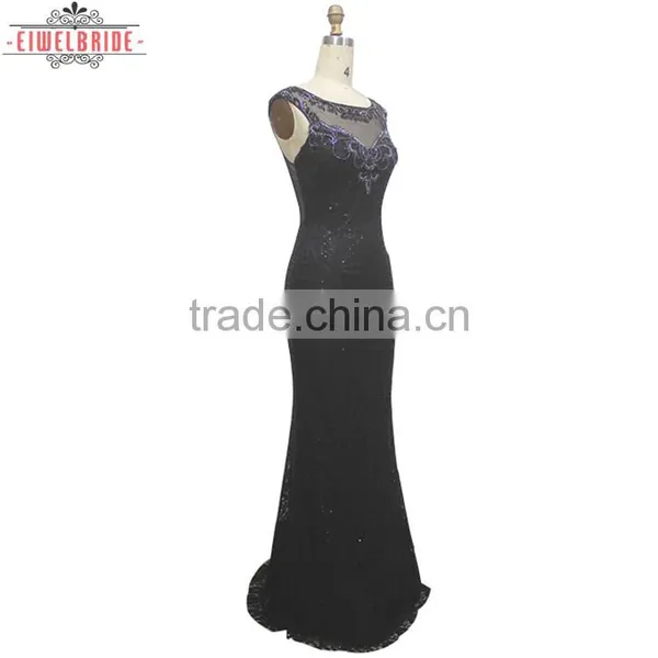 OEM Long Floor-length Sheath/Column Black Evening Dress photo-3