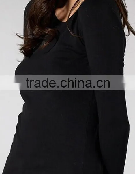 Modal Long Sleeve Raw Edges Band Crew For Women photo-2