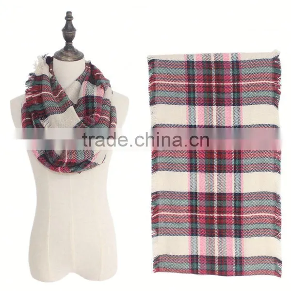 Hot Selling Plaid Women's Tartan Infinity Scarf photo-2