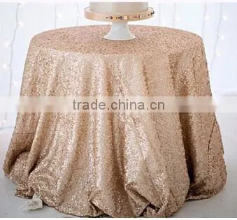 Wedding Blush Champagne Sequin Table Cloth photo-3