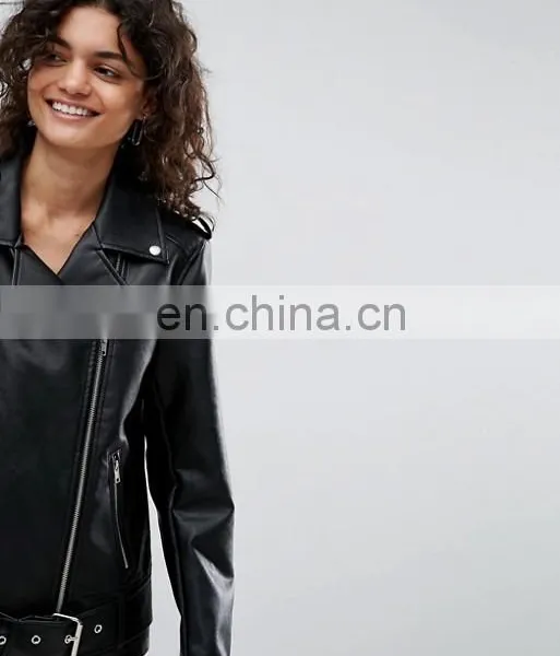 Women Popular Designs Custom pu Leather Jackets photo-4