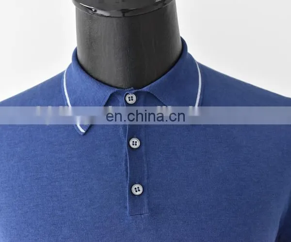Fashionable Men Knitted Cotton Polo Shirt photo-3
