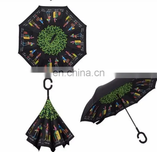 Top Quality Customized Rain Fashion C Handle Inverted Umbrella photo-6
