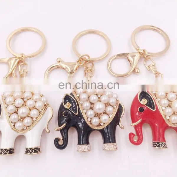 Popular Auspicious Color Elephant Charm Pendant Purse Bag Car Key Ring Chain photo-5