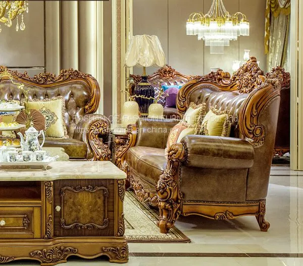 Comfortable Luxury Wood Carving Sofa Set/solid Wood Home Furniture Living Room Couch