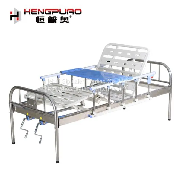 Elder Care Furniture Two-function Manual Full Size Side Rail Hospital Bed photo-5