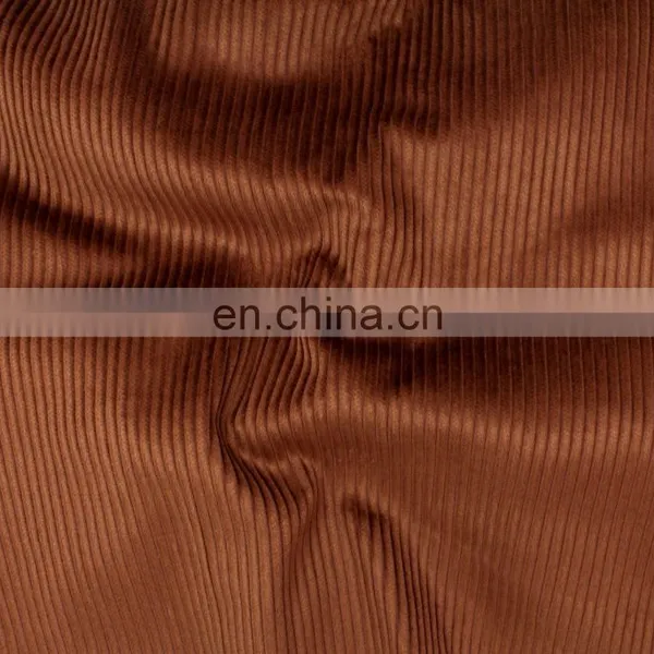 Wholesale Woven Plain Style 11 Wale None Elasticity Corduroy 100% Polyester Fabric for Pants, Dresses, Coats photo-6