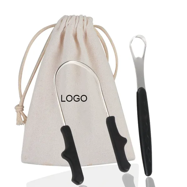 Hot Sell Stainless Steel Tongue Cleaner Scraper With Colorful Handle for Oral Care
