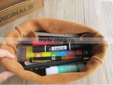 Handmade Cow Leather Cosmetic Organizer Bag Large Capacity Clutch Pen Bag for Travel photo-5