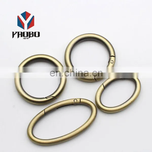 Circle Round Carabiner Spring Snap Clip Hook O Ring Spring Gate Clasp Buckle photo-5