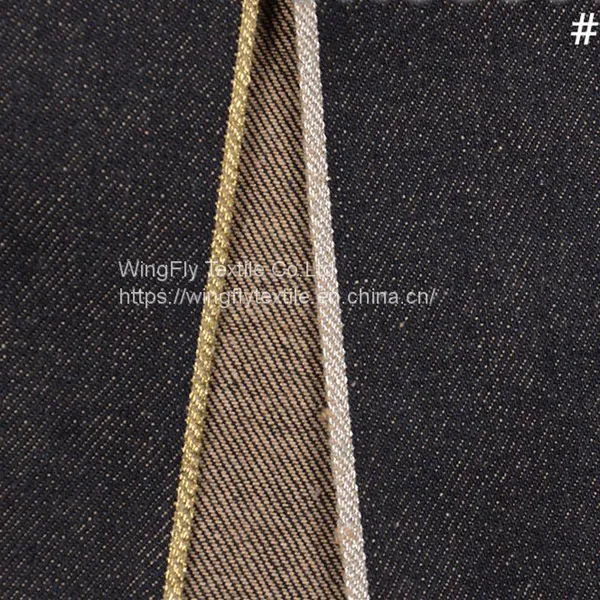 13.4oz 100% Cotton Extra Dark Blue Twill Colored Cotton Bottom Red Selvedge Denim photo-2