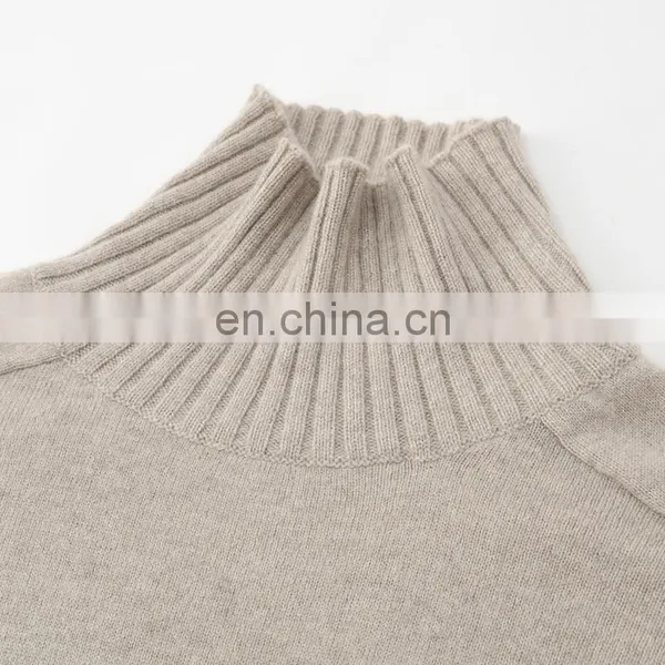 Best Material Oversized Chunky Knit Pullover Pure Cashmere Turtleneck Mock Neck Sweater for Women Casual Plus Size Winter Autumn photo-3