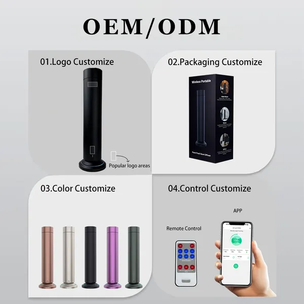 First Industry Personalized Air Purifier Bedroom Smart Tower Aroma Diffuser With Qi Charging