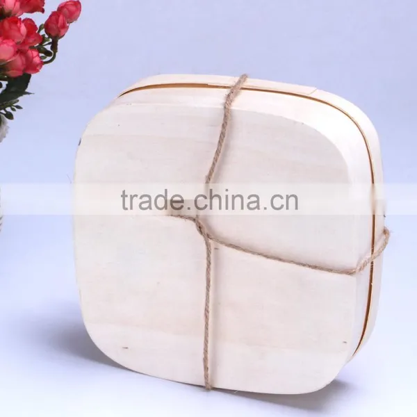 Wooden Packing Industrial Use and Handmade Feature Chocolate Cheese Wooden Poplar Bark Packing photo-2