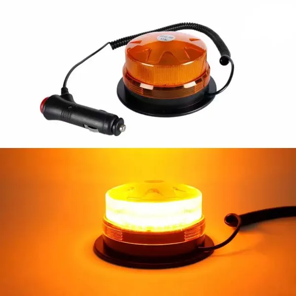 LED Rotating Flashing Strobe Indicator Blue Emergency Truck Warning Lamp 24V Magnetic Beacon Lights