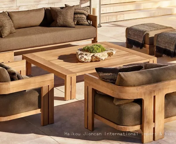 Solid Teak Wood Outdoor Dining Set, Weatherproof Patio Table & Armchair Set With Cushions for Villa Poolside & Garden photo-2