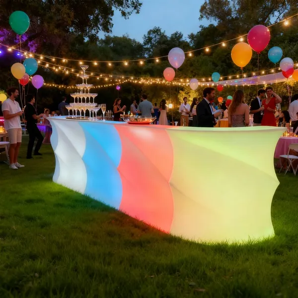 Led bar Light Table Party Outdoor Furniture Plastic Led Curved Bar Table Освещенная мебель для ночного клуба Glowing Led Bar Counter