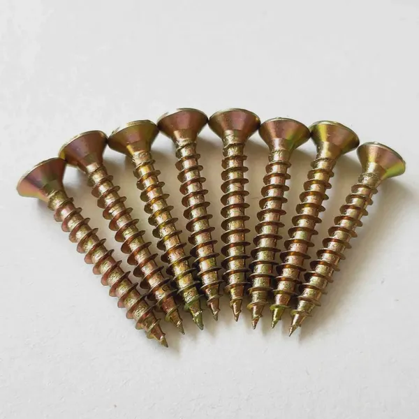 China Manufacturer Yellow Zinc Plated Particle Board Chipboard Screws Full Thread Pozi PZ Drive No Snapping Free Samples Full Sizes Available photo-3