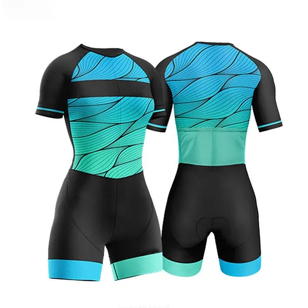 Women Cycling Jumpsuit Bicycle Clothes Mountain Bike Couple Clothing Cycling Clothing Women's Short Sleeve Triathlon Tri Suit