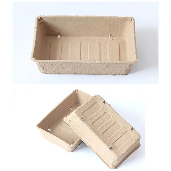 Retail Display Green Packaging for Vegetable Packaging - Pulp Tray With 4mm Vents for Strawberries and Rhubarb